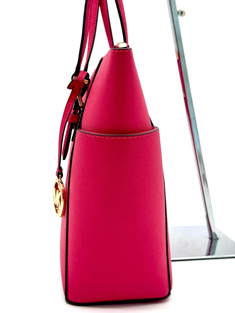 Michael Kors Large Charlotte Tote Bag Electric Pink